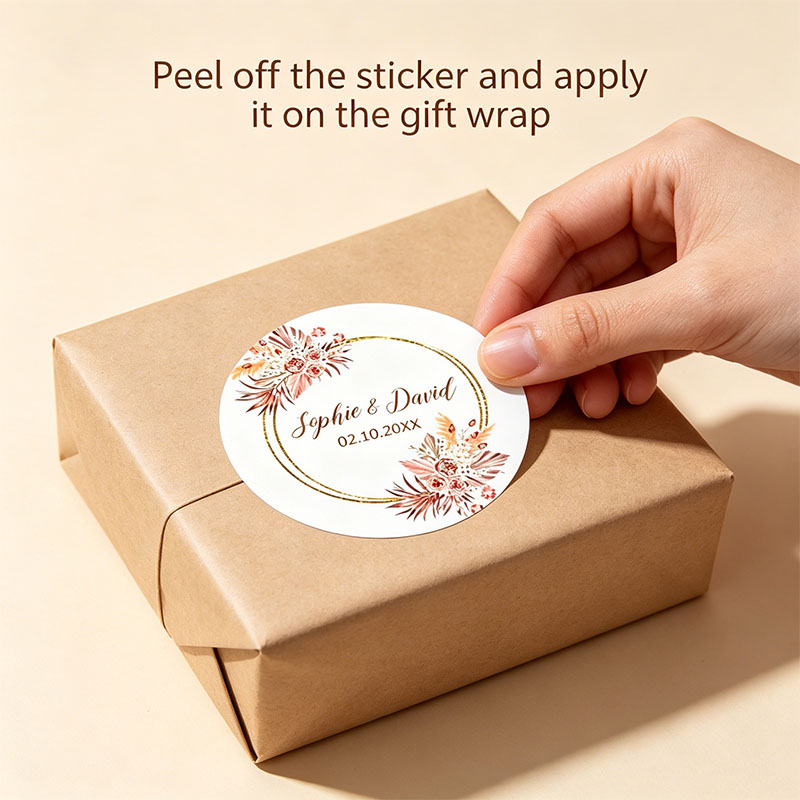 사용자 정의 이름 날짜 웨딩 스티커 Boho Dusty - Personalized Name Box 리뷰 및 가격