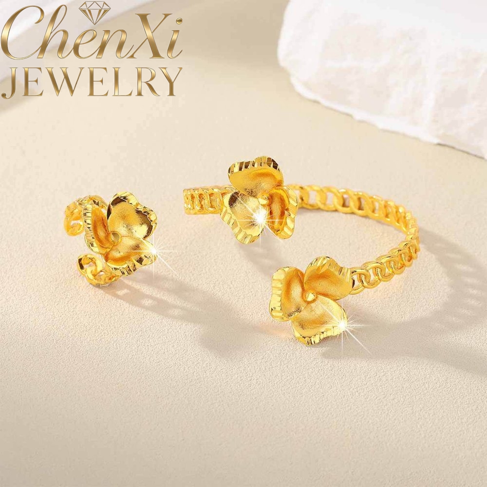 샌드 골드 플로럴 오픈형 뱅글과 반지 세트, 숙련된 디 - Coordinates Bracelet 리뷰 및 가격