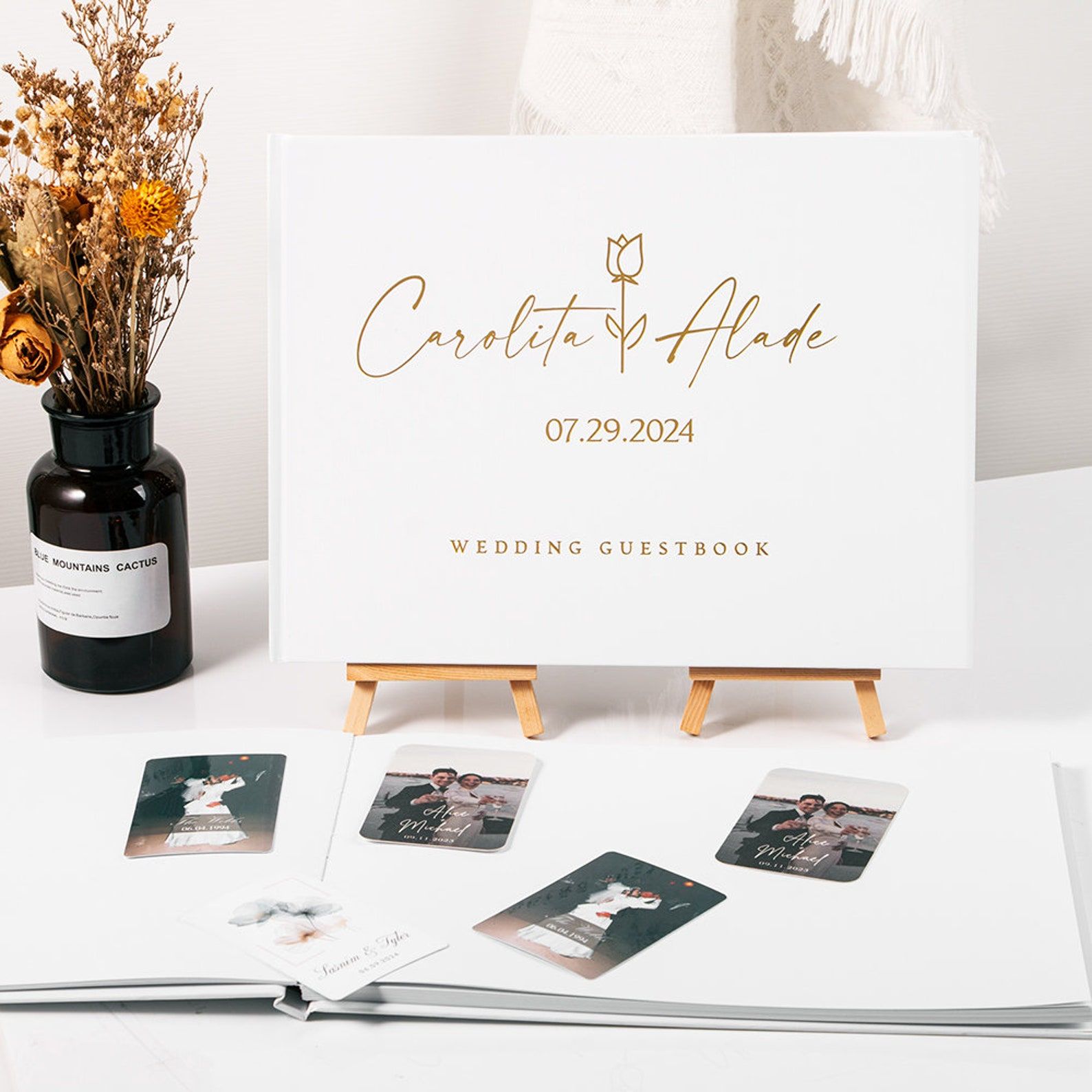사용자 정의 결혼식 방명록 개인화 된 방명록 로그인 약 - Custom Photo Book 리뷰 및 가격