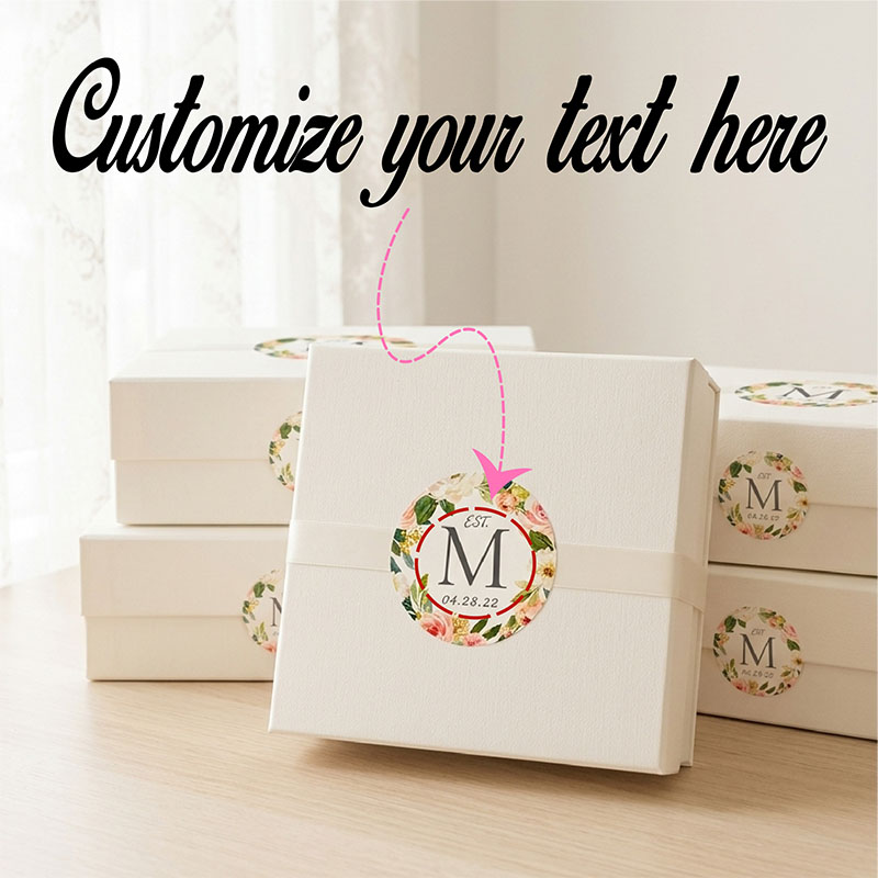 맞춤형 스티커 개인화된 날짜 수채화 블러쉬 화이트 모란 - Personalized Name Box 리뷰 및 가격